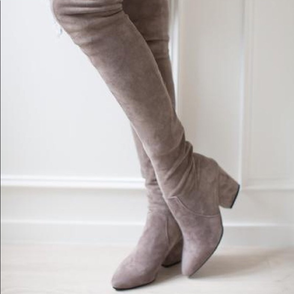 SOLD OUT The MOST Popular OTK Over The Knee Boots Gray - Picture 2 of 2